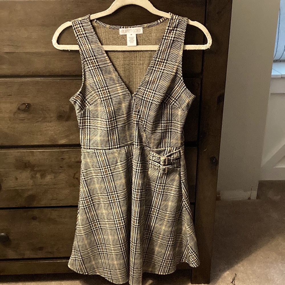 Planet gold plaid dress